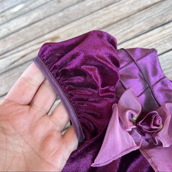 Bonnie Baby Bonnie Jean Velvet Holiday Dress Baby 18 Mo Plum Purple Rosette NWT - Picture 8 of 12